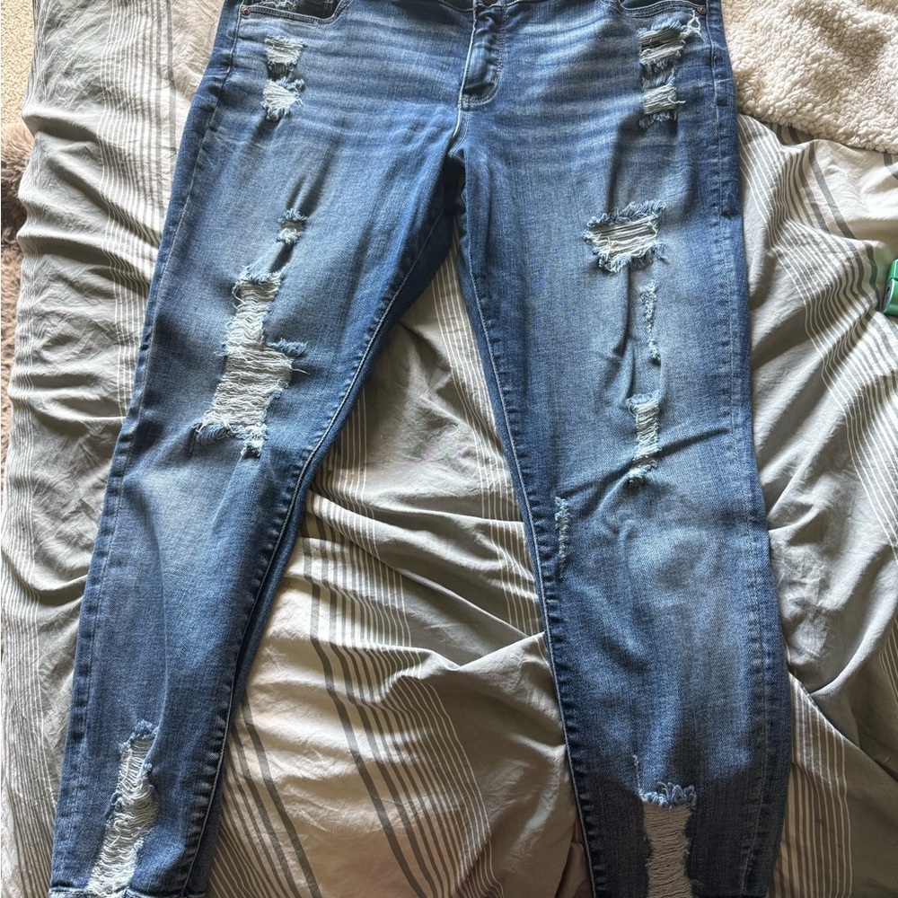 Blue Ankle Cropped Jeans